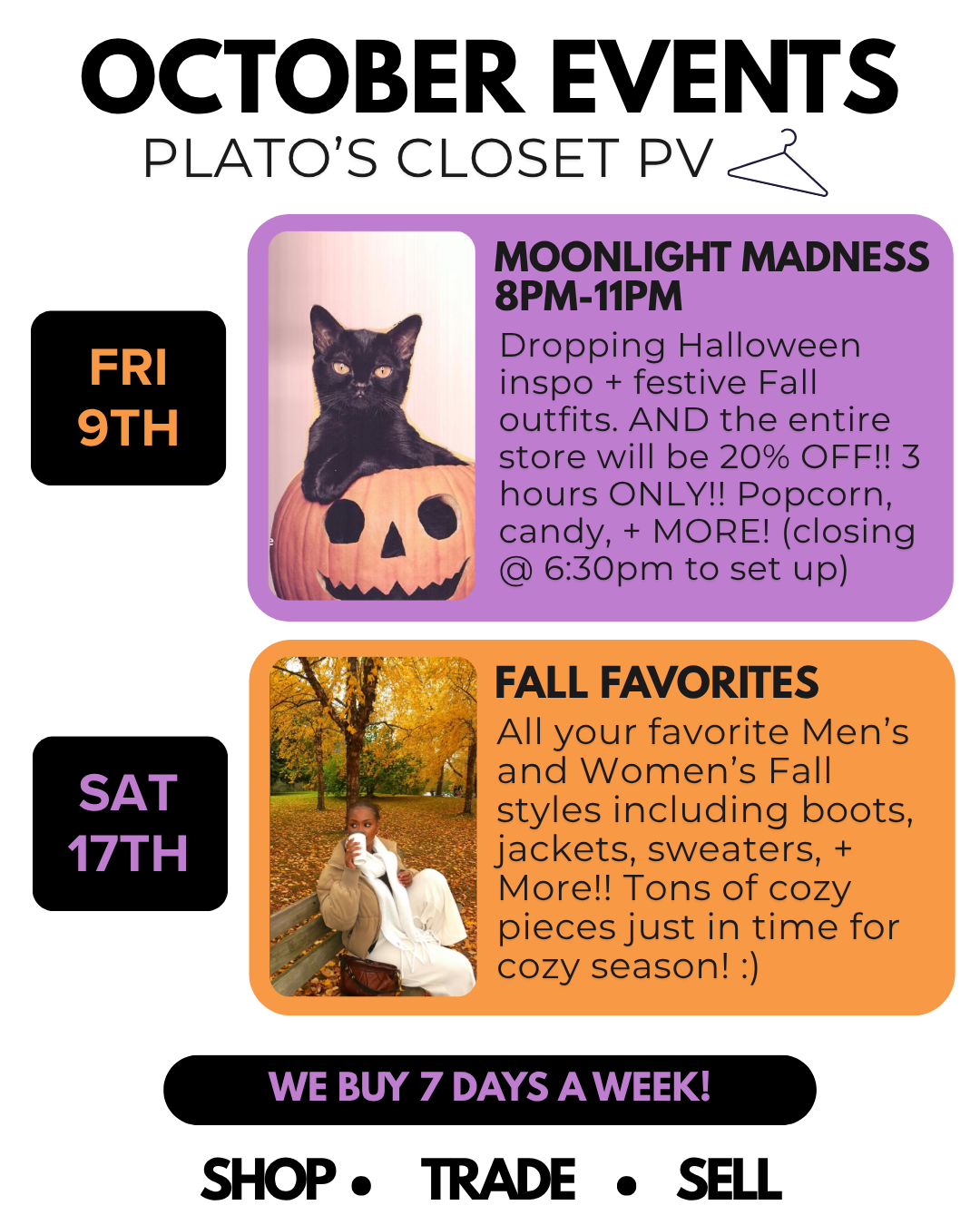 calendar of october events